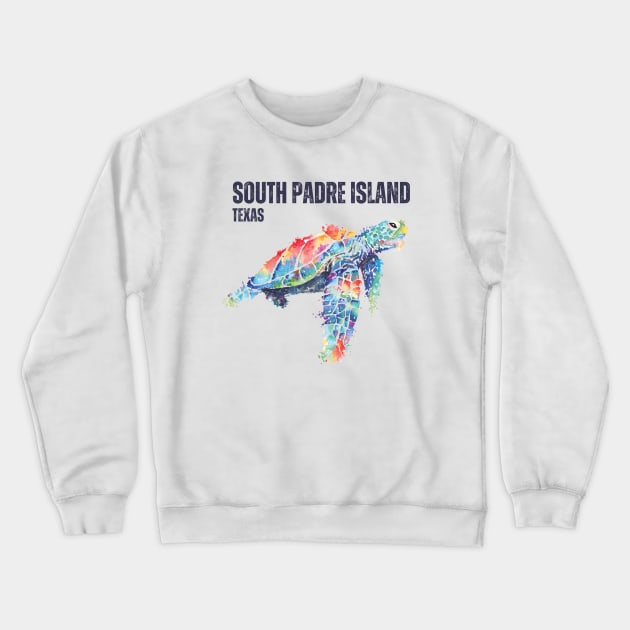 South Padre Island Texas Sea Turtle Crewneck Sweatshirt by Delta V Art